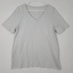 Chico's the Ultimate Tee Medium Cotton Modal Blend Shimmering light gray top